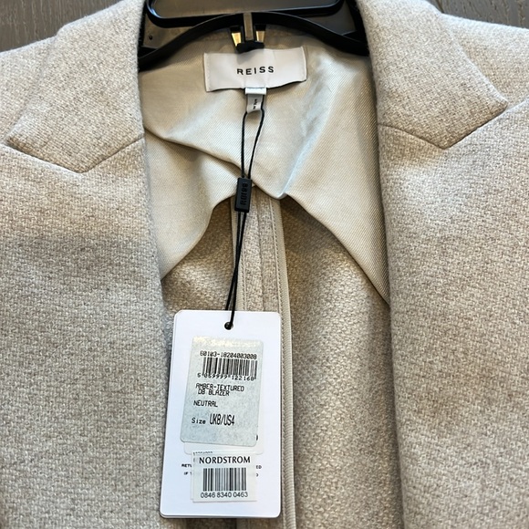 NWT Reiss Cream Beige Women's Double-Breasted Jacket - Picture 2 of 5